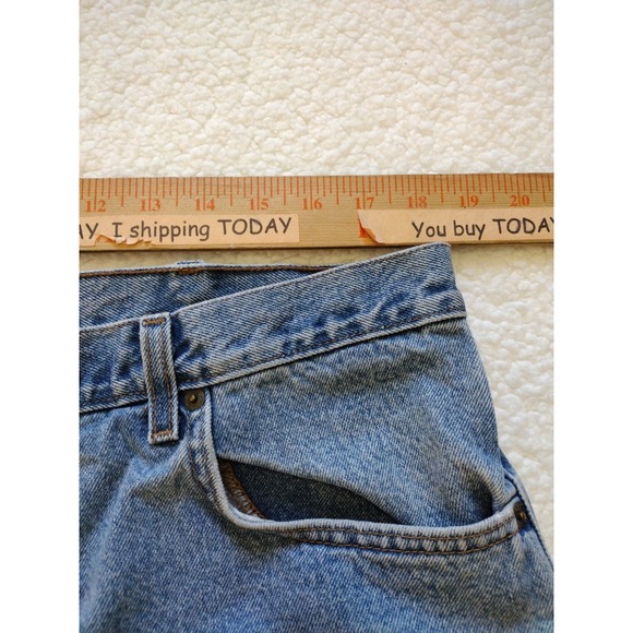 VTG Chaps‎ Ralph Lauren Jeans Men's Sz 38x32 Blue Denim  Straight 90's Baggy - Picture 4 of 9